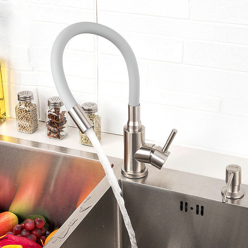 Шарнирное соединение Chrome 360 смесителя Faucet кухни ручки гибкого красочного шланга одиночное